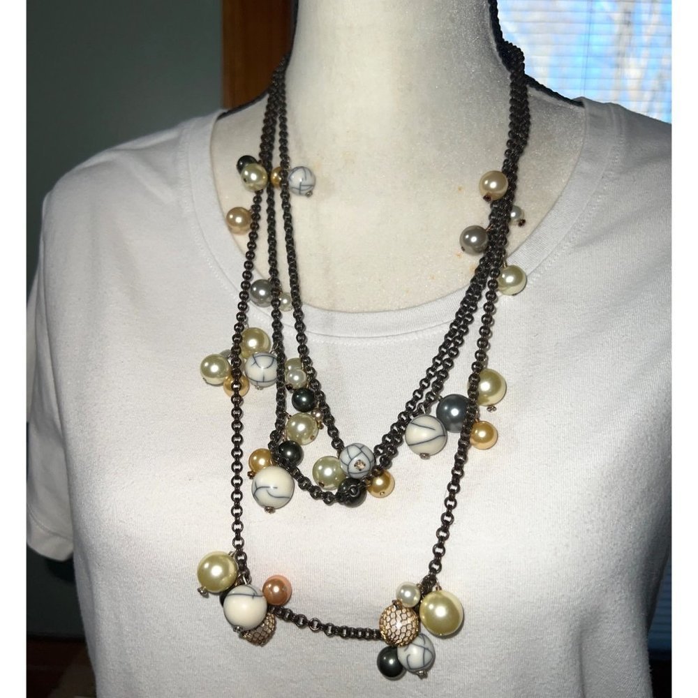 Subversive Pearl Multistrand Necklace -- 24"